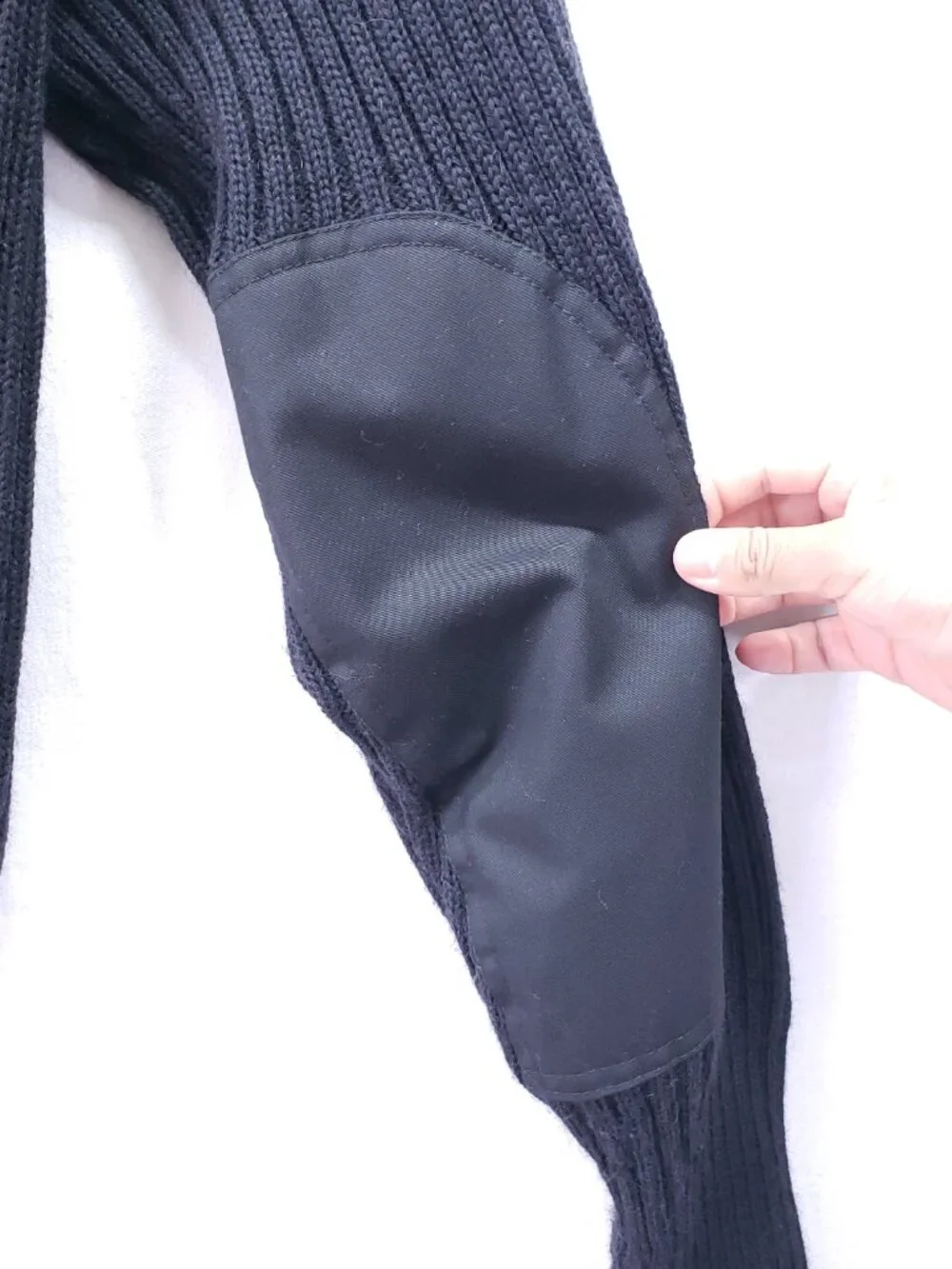 Citadel Sweater 46 Men Black 100% Virgin Wool Commando Military Patches Workwear